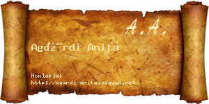 Agárdi Anita névjegykártya